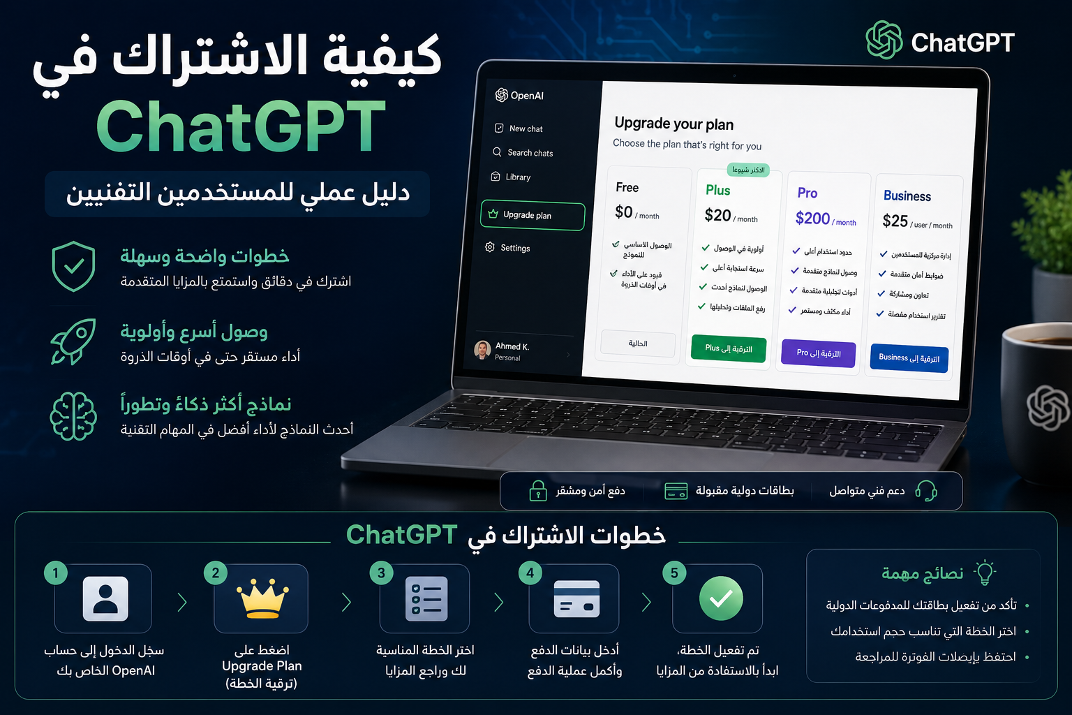 كيفية الاشتراك في ChatGPT