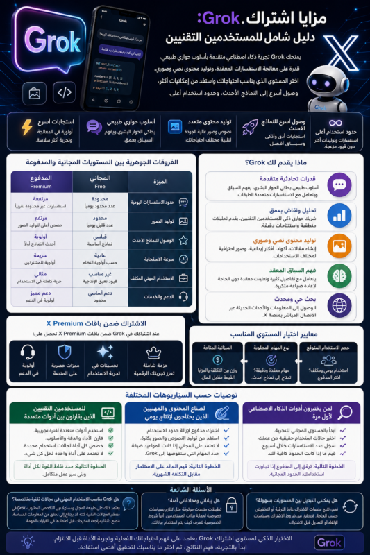 مزايا اشتراك Grok دليل شامل للمستخدمين التقنيين